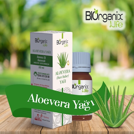 Biorganix Life Organik Aloe Vera (Sarı Sabır) Yağı 20 ML Şişede x 3 Adet